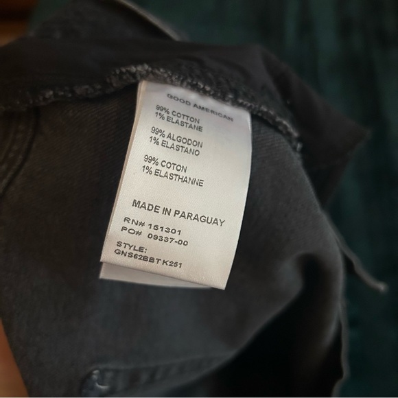 NWT Good American Good ‘90s Short 16 black wash denim shorts jeans - Picture 9 of 12